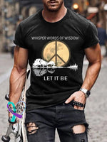 Men’s Whisper Words Of Wisdom Let It Be Art Print Casual T-Shirt