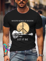 Men’s Whisper Words Of Wisdom Let It Be Art Print Casual T-Shirt Black / S