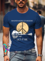 Men’s Whisper Words Of Wisdom Let It Be Art Print Casual T-Shirt Blue / S