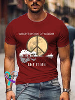 Men’s Whisper Words Of Wisdom Let It Be Art Print Casual T-Shirt Red / S