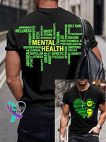 Men’s You Matter Mental Health Awareness Casual Print T-Shirt Black / S