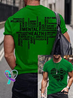 Men’s You Matter Mental Health Awareness Casual Print T-Shirt Green / S