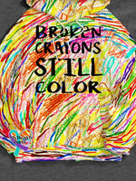 Mental Health Awareness Broken Crayons Still Color Encourage Print Casual Plush Hoodie