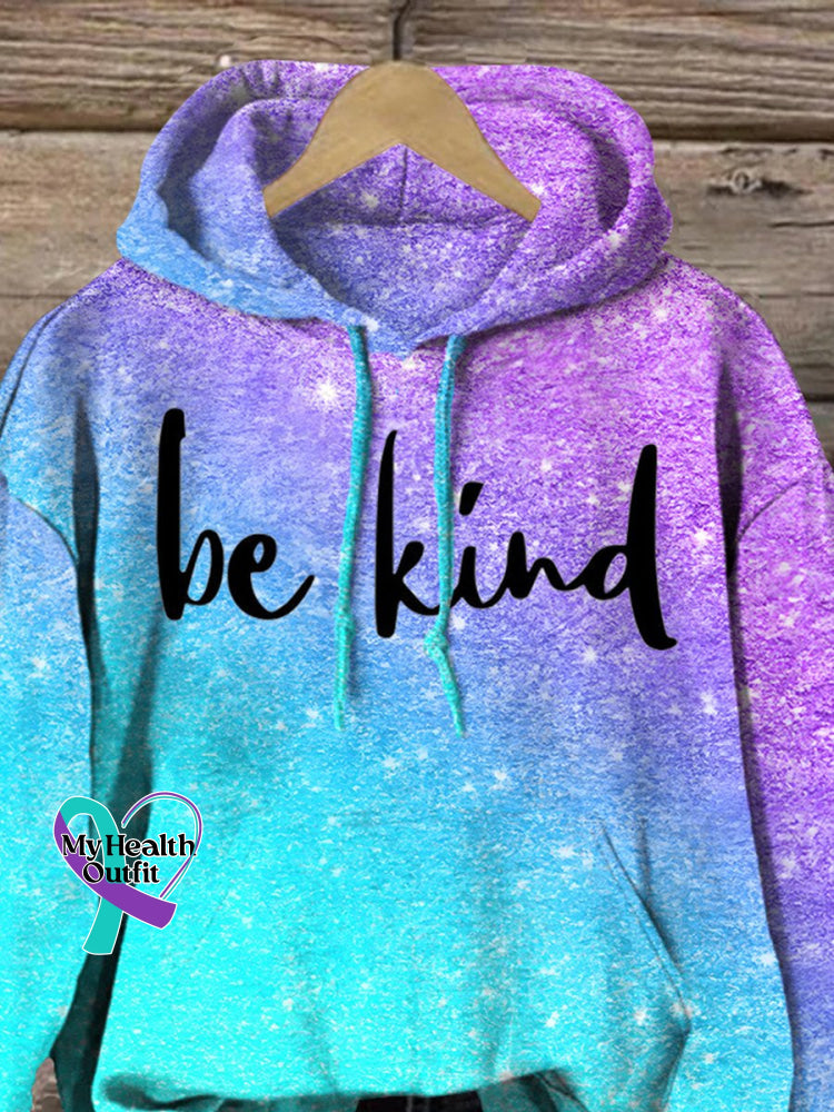 Mental Health Awareness Inspirational Be Kind Print Casual Sweatshirt