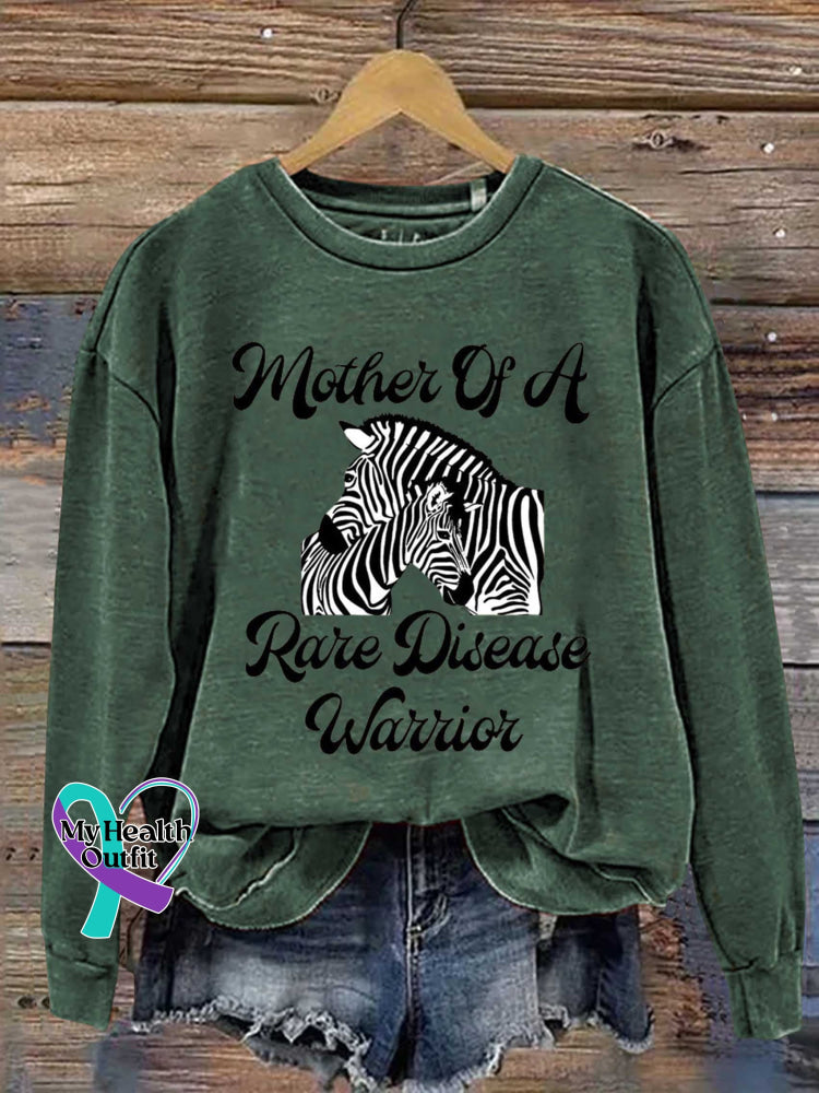 Mother Of A Rare Disease Warrior Care For Rare Zebra Ribbon Awareness Casual Sweatshirt Green / S
