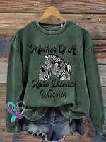 Mother Of A Rare Disease Warrior Care For Rare Zebra Ribbon Awareness Casual Sweatshirt Green / S