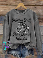 Mother Of A Rare Disease Warrior Care For Rare Zebra Ribbon Awareness Casual Sweatshirt Grey / S
