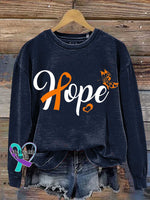 Multiple Sclerosis Awareness Hope Print Casual Sweatshirt