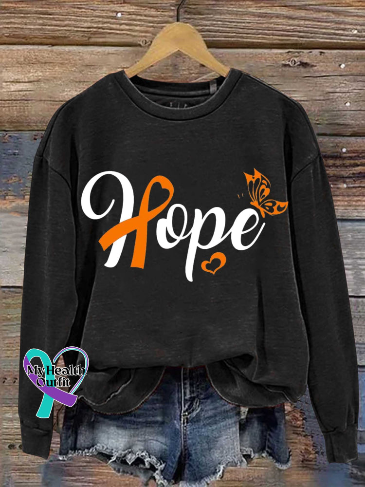 Multiple Sclerosis Awareness Hope Print Casual Sweatshirt Blue / S