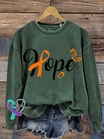 Multiple Sclerosis Awareness Hope Print Casual Sweatshirt Green / S