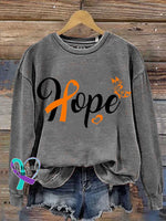 Multiple Sclerosis Awareness Hope Print Casual Sweatshirt Grey / S