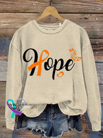 Multiple Sclerosis Awareness Hope Print Casual Sweatshirt Khaki / S