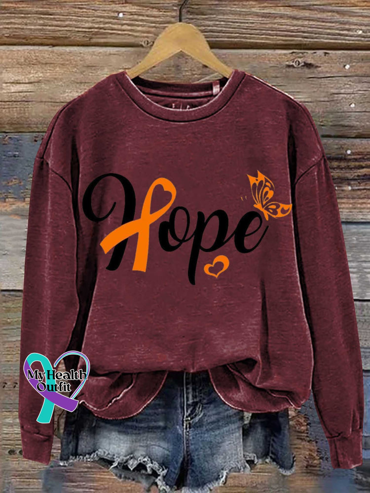 Multiple Sclerosis Awareness Hope Print Casual Sweatshirt Red / S