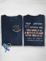 My Matter Dear Person Behind Me T-Shirt Navy Blue / S