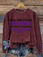 Never Underestimate The Strength Of Someone Batting Epilepsy Epilepsy Awareness Crew Neck Sweatshirt Claret / S