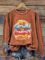 No Growth Comfort Zone Crew Neck Long Sleeve Sweatshirt Orange / S