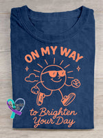 On My Way To Bright Your Day Art Print T-shirt Blue / S