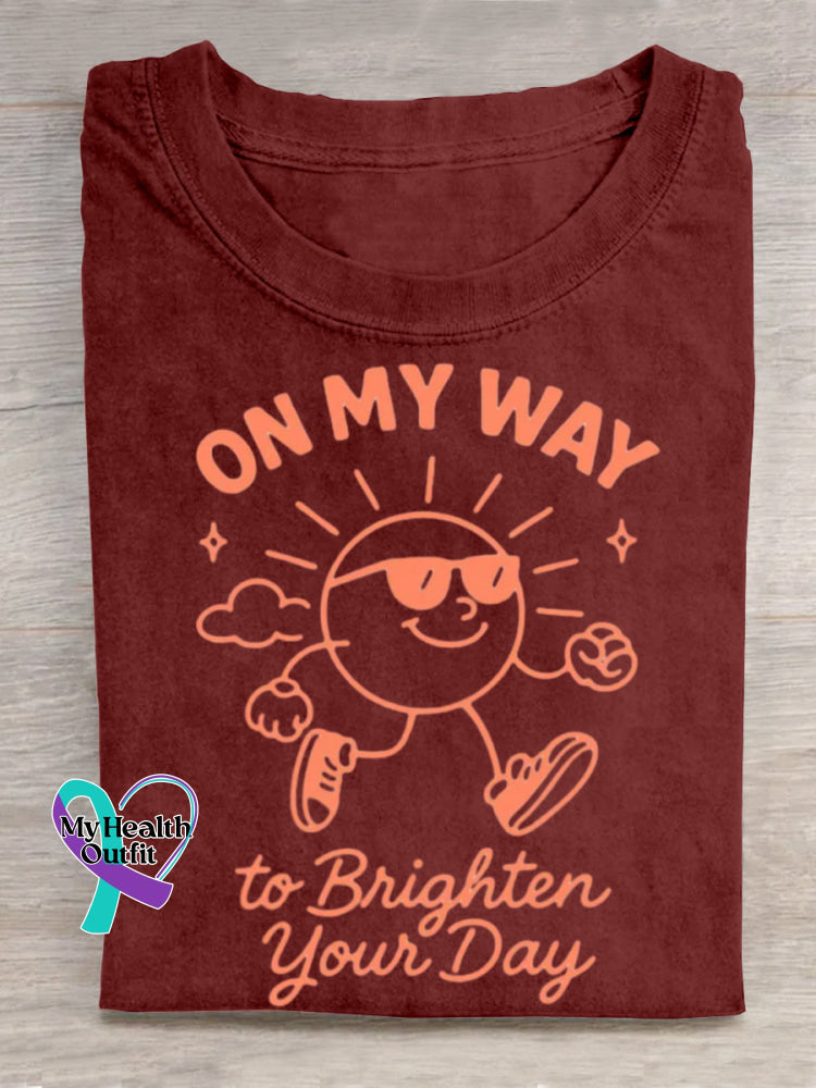 On My Way To Bright Your Day Art Print T-shirt Red / S