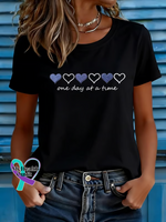 One Day At A Time T-shirt Black / S