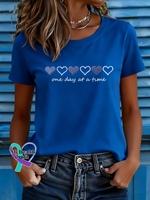 One Day At A Time T-shirt Blue / S