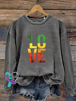 One Love Retro Reggae Casual Sweatshirt Grey / S
