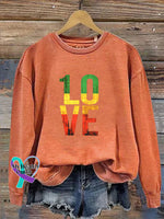 One Love Retro Reggae Casual Sweatshirt Pumpkin Color / S