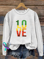 One Love Retro Reggae Casual Sweatshirt White / S