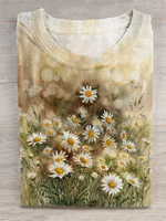 Daisies Floral Print Shirt, Healing Shirt, Art Gift