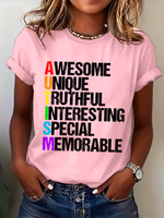 Autism Awareness Awesome Unique Truthful Interesting Special Memorable Print T-shirt