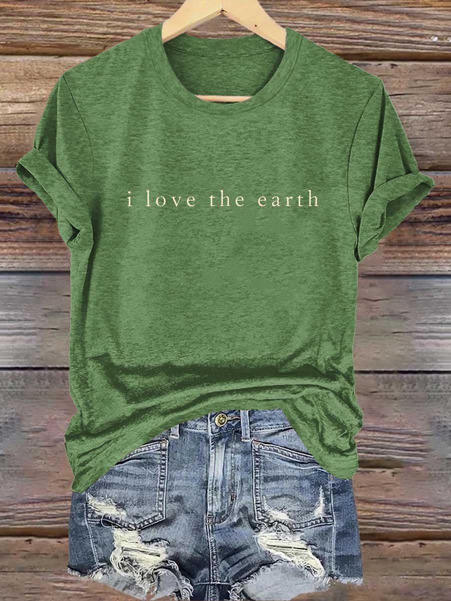 I Love The Earth Print T-shirt