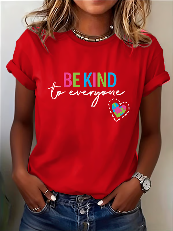 Be Kind To Everyone Autism Awareness Print T-shirt