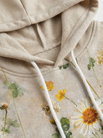 Floral Cotton Casual Hoodie Sweatshirt