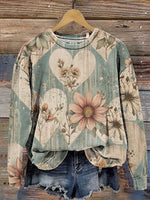 Floral Heart Art Print Casual Sweatshirt