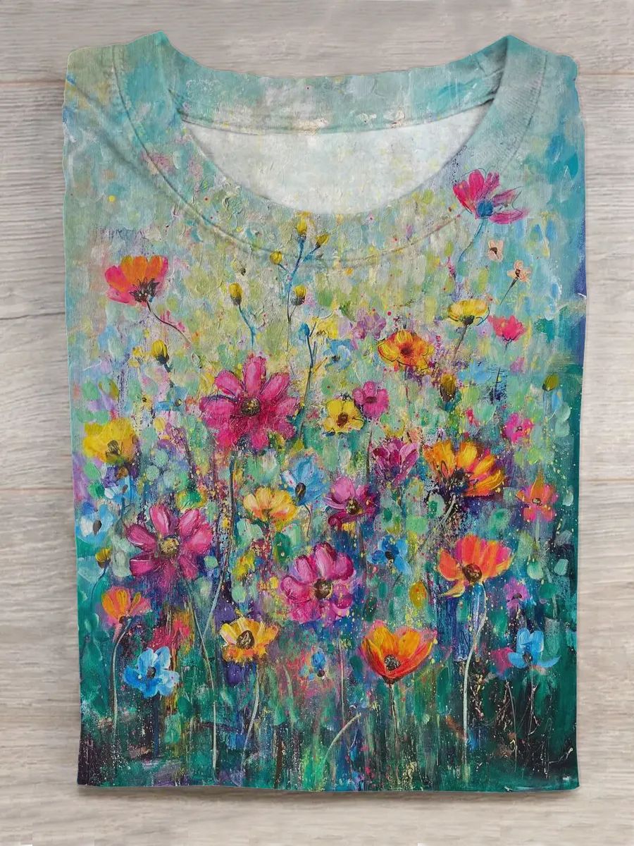 Flower Meadow Summer Shirt, Healing Shirt, Art Gift