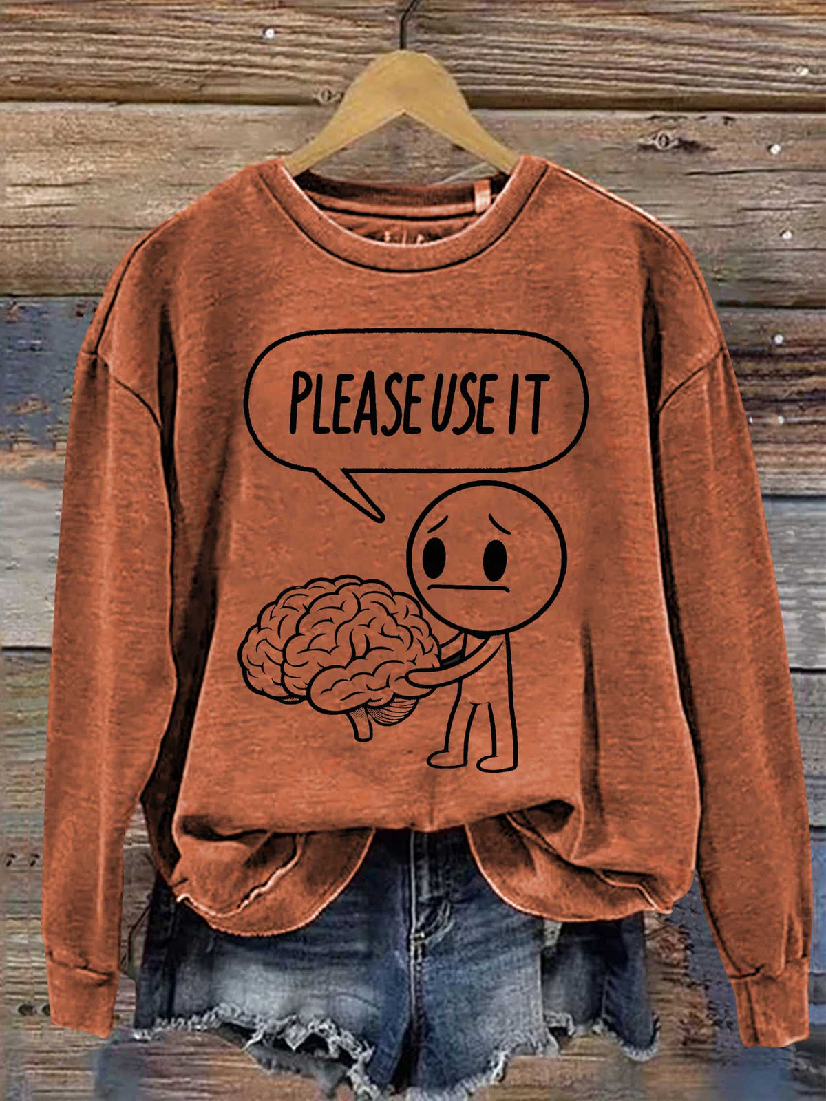 Please Use It Print Casual Sweatshirt