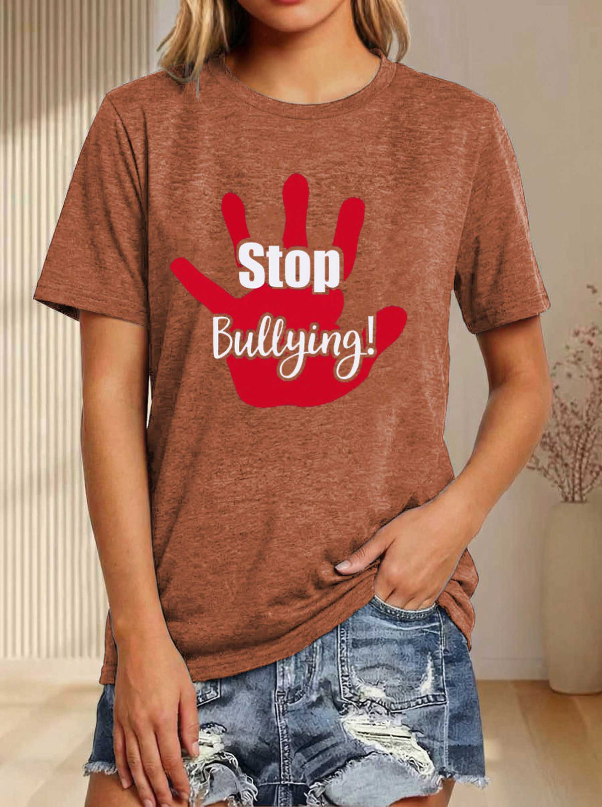 Stop Bullying Print T-shirt