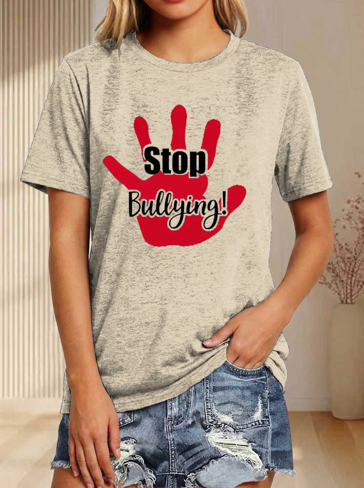 Stop Bullying Print T-shirt