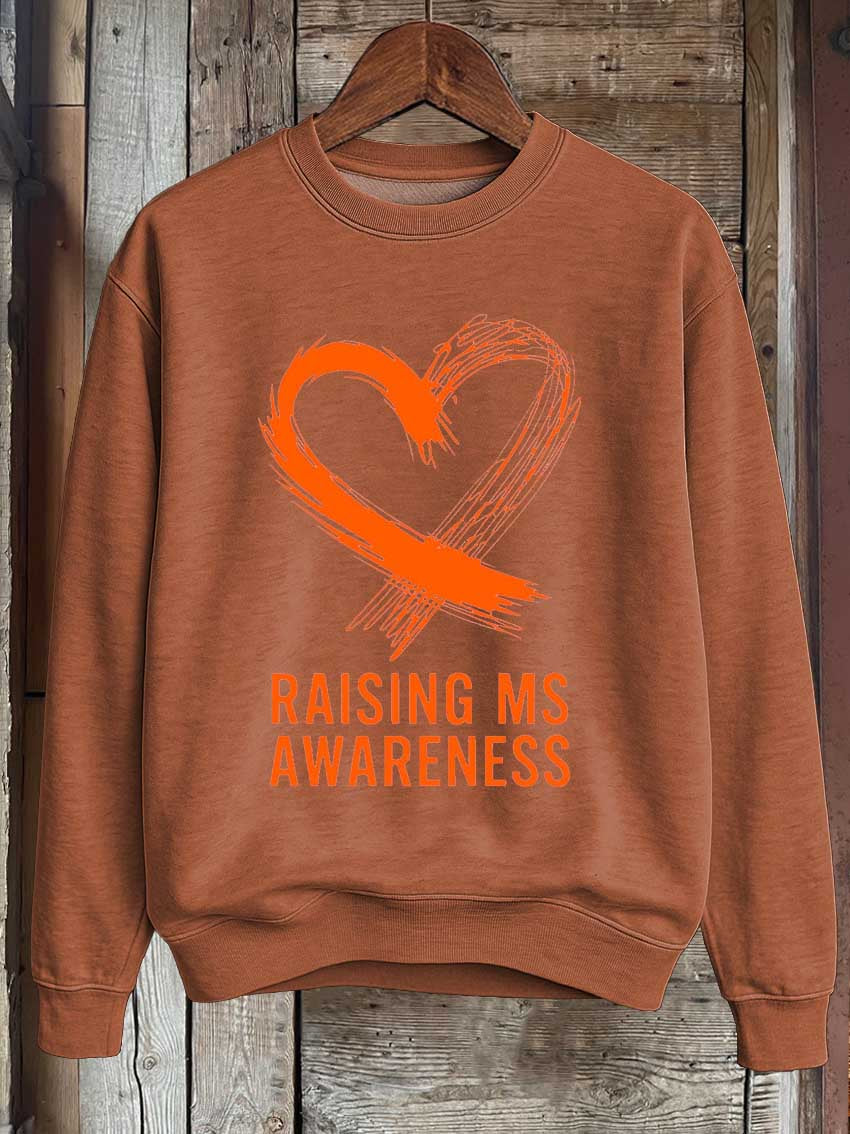 Raising Ms Awareness Print Casual Sweatshirt