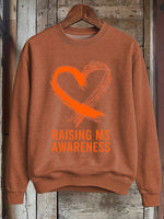 Raising Ms Awareness Print Casual Sweatshirt