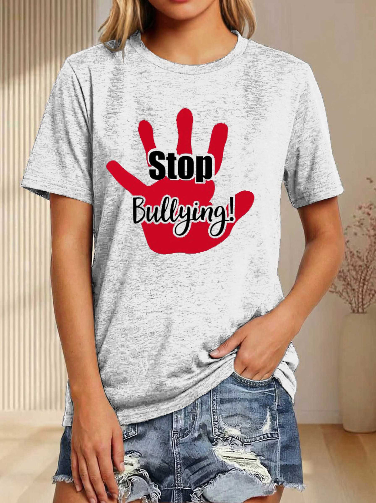 Stop Bullying Print T-shirt