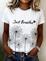 Just Breathe Dandelion Print T-shirt