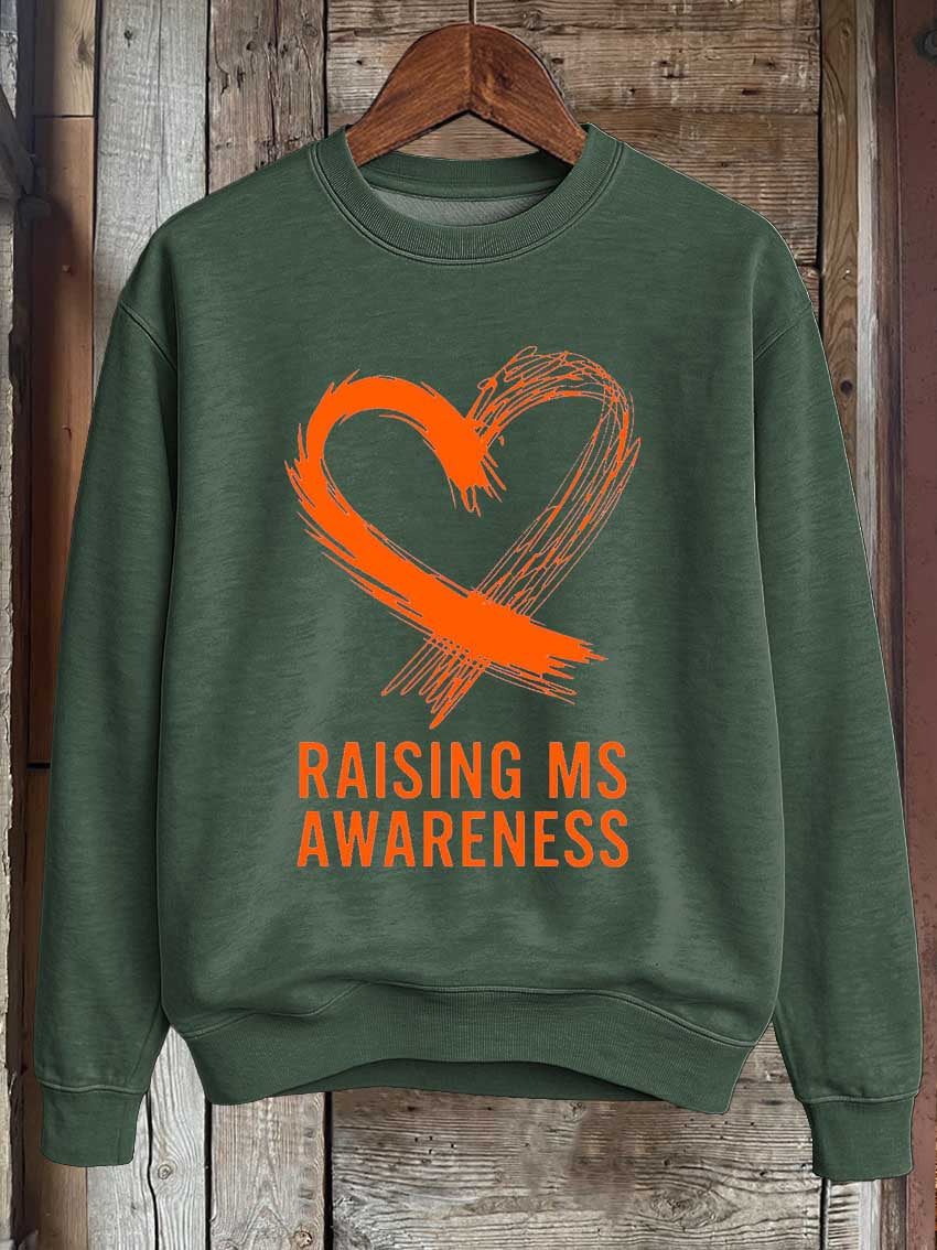 Raising Ms Awareness Print Casual Sweatshirt