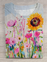 Blooming Sunflower Print Shirt, Healing Shirt, Art Gift