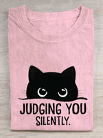 Judging You Silently Cat Art Print T-shirt