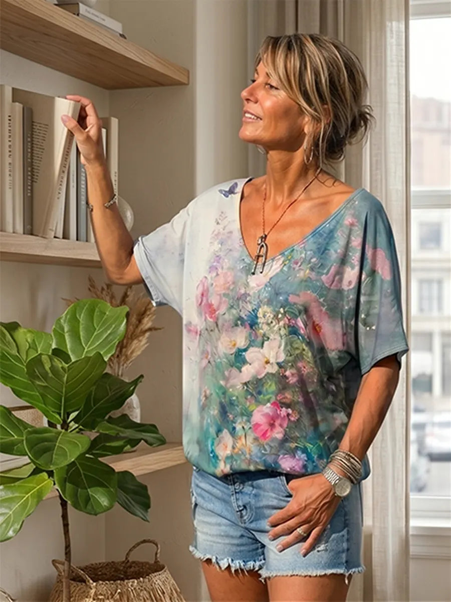 Blooming Garden Print Shirt, Healing Shirt, Art Gift