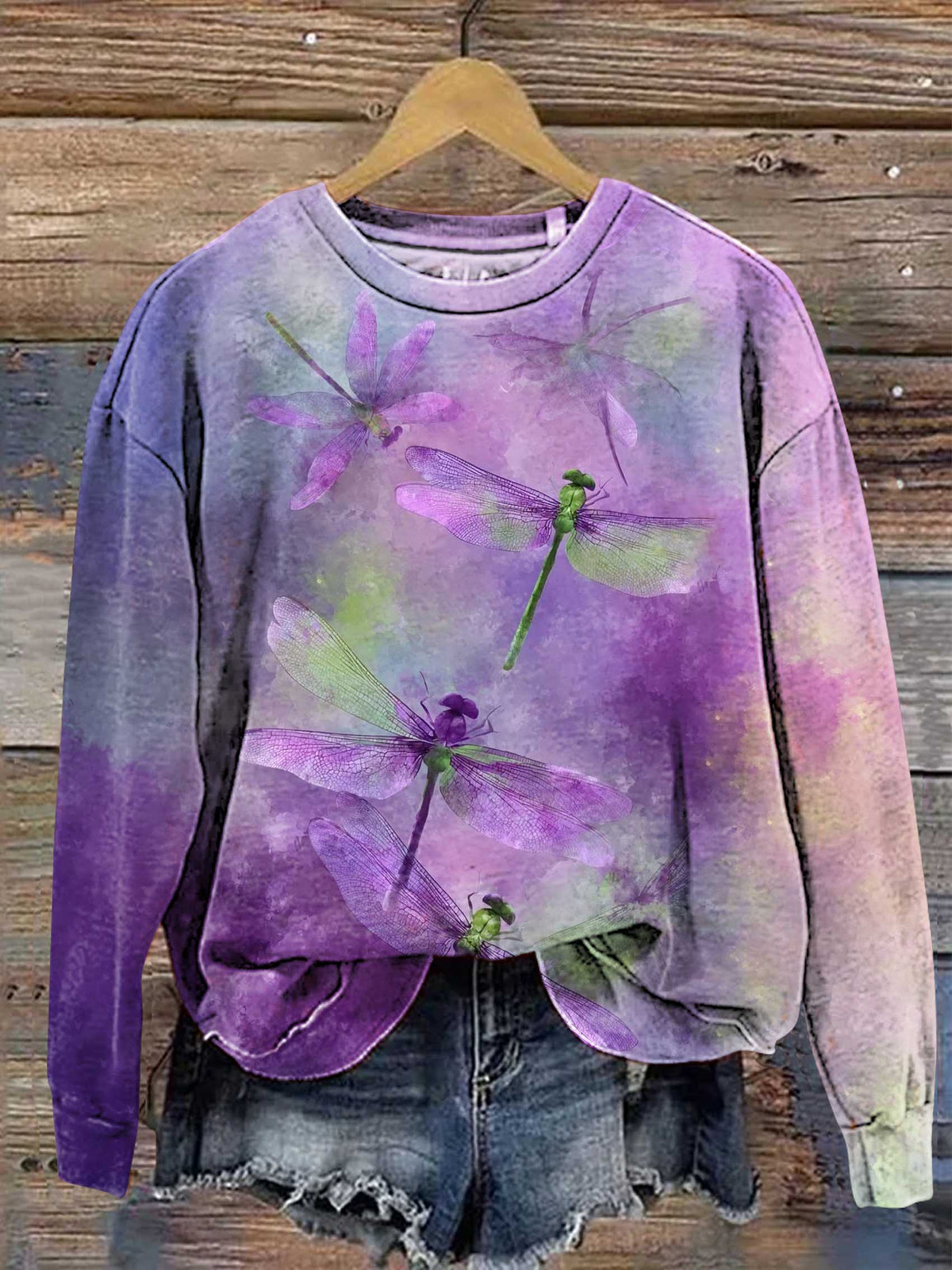 Dragonfly Art Print Casual Sweatshirt