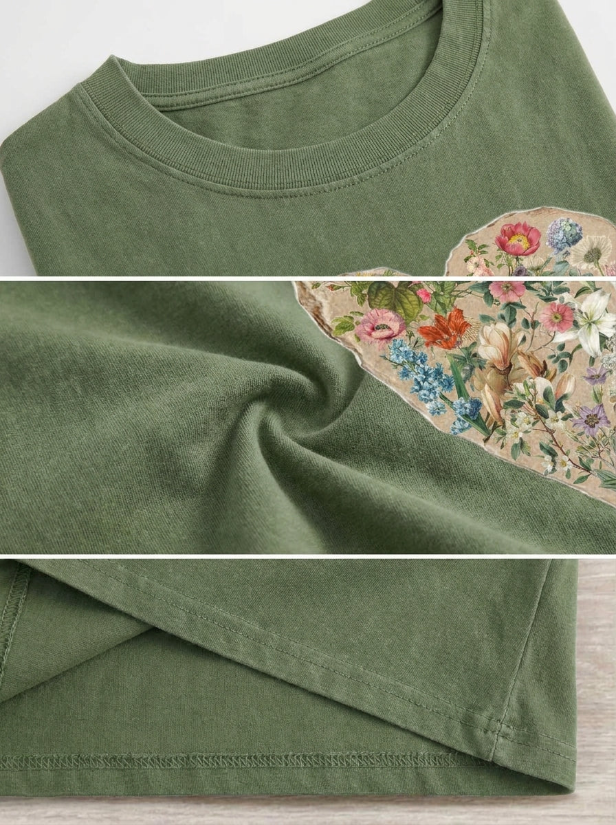 Floral Heart Print T-shirt