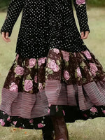 Women's Retro Floral Polka Dot Art Elegant Casual Cotton Linen Dress