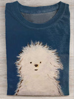 Lovely Dog Print T-shirt
