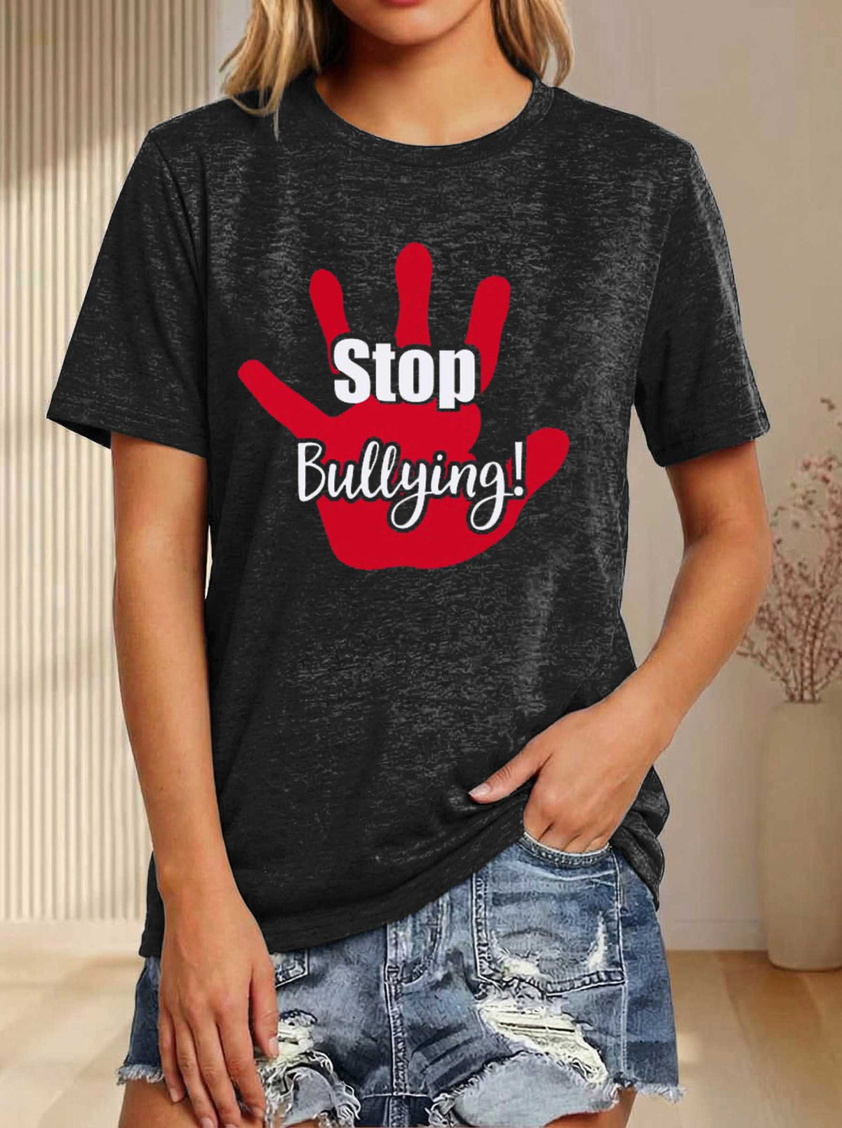 Stop Bullying Print T-shirt